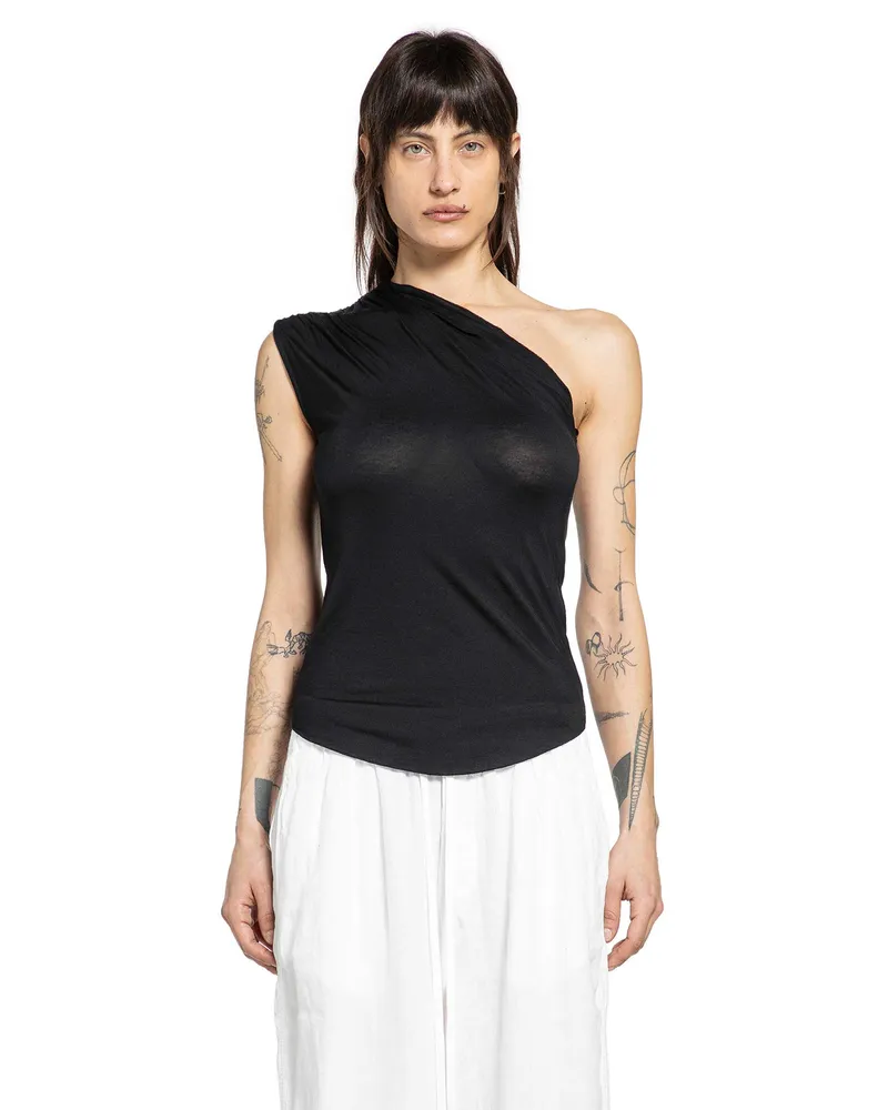 THOM KROM One Shoulder Top Black