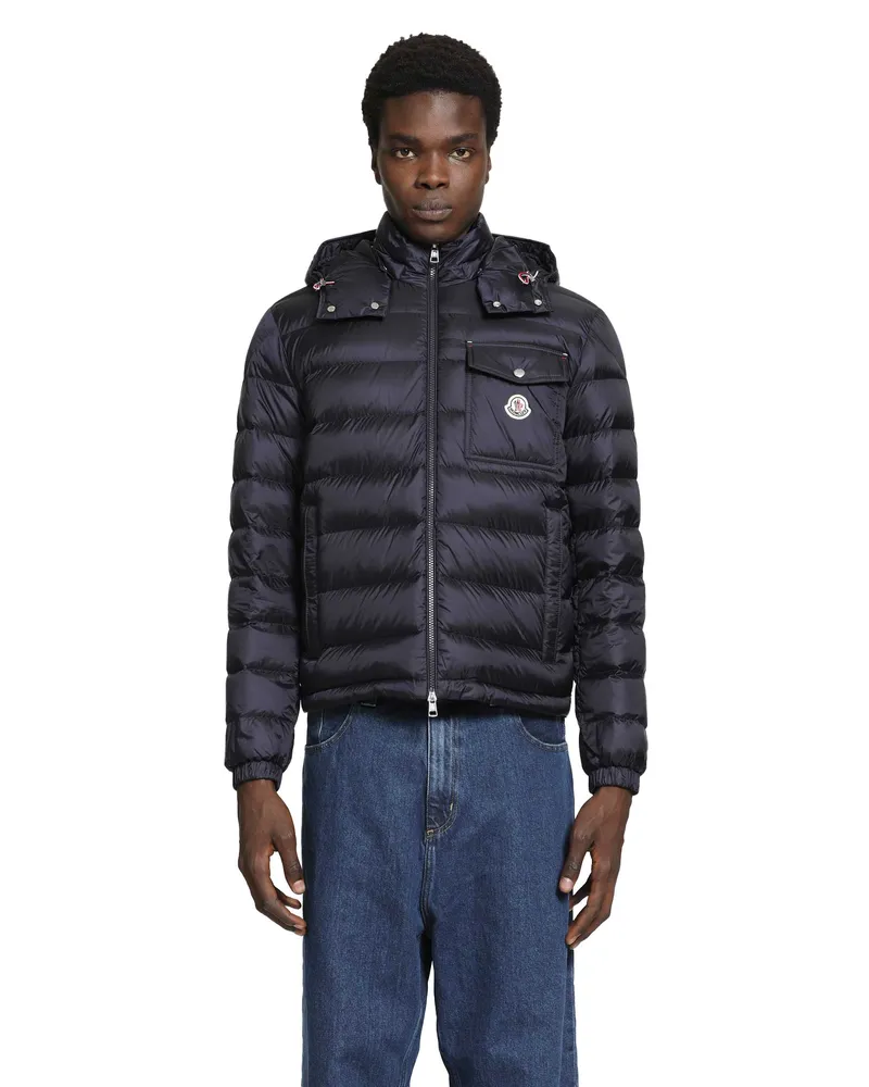 Moncler Verith Hooded Short Down Jacket Blue