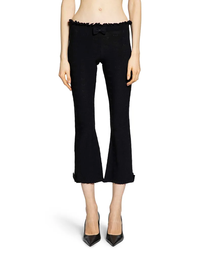 Balenciaga Flared Capri Pants in girly goth knit Black