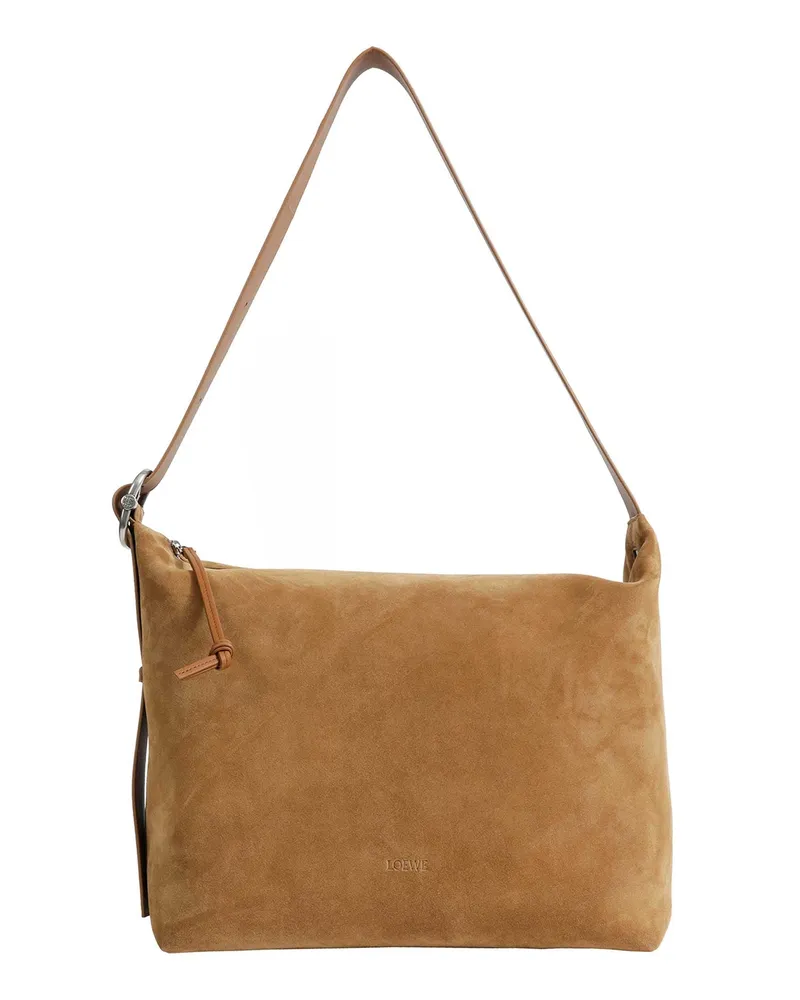 Loewe Suede Large Loop Hobo Bag Brown