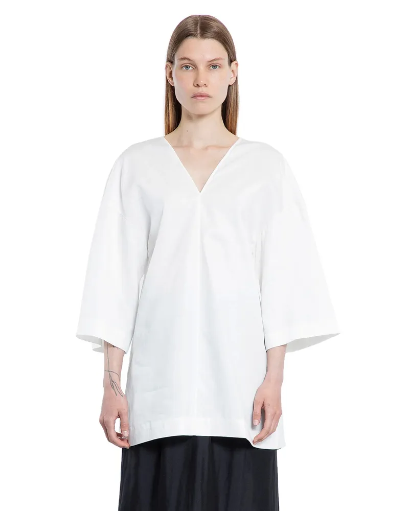 The Row Elna Top in Cotton Off-white