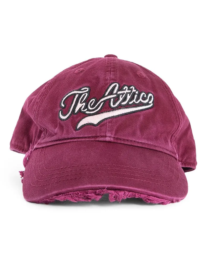 ATTICO Logo Embroidered Distressed Cap Purple