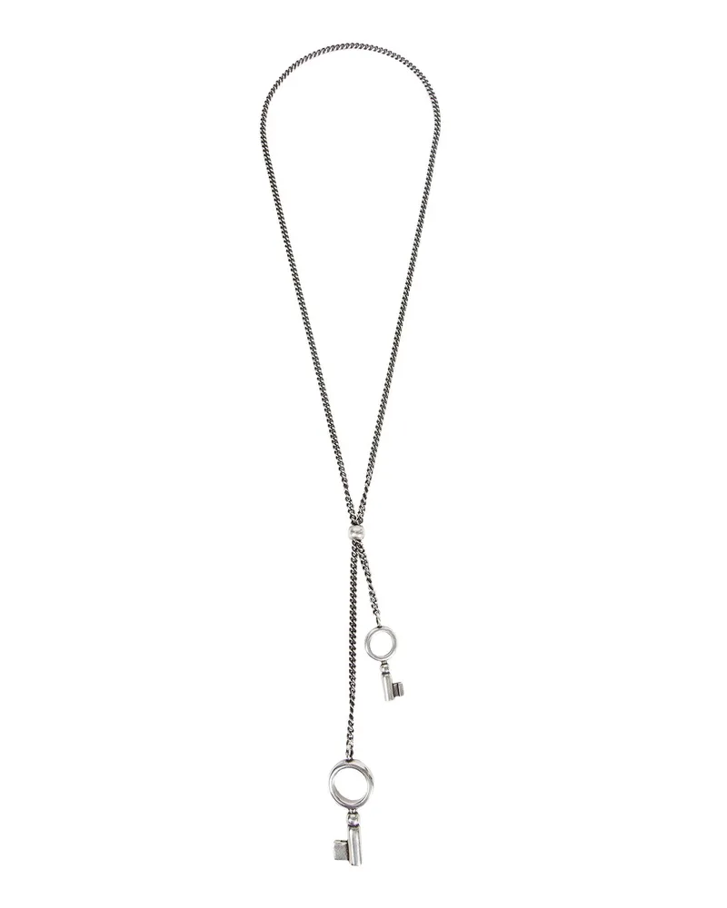 Ann Demeulemeester Pama Key Necklace Silver