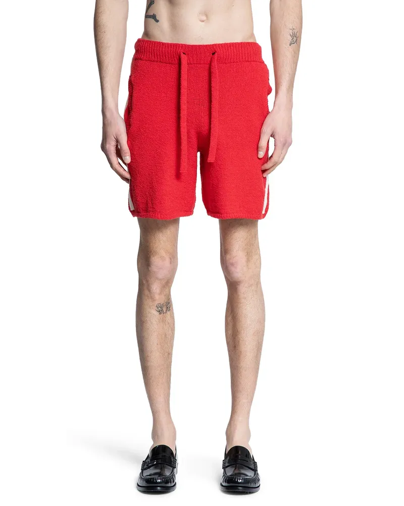 Laneus Stretch Cotton Nylon Knit Shorts Red