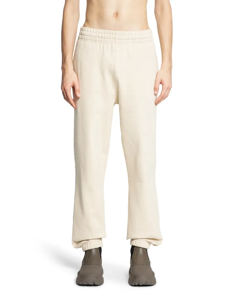 Burberry Controlla Etichetta Pantaloni da Jogging in Cotone Off-white