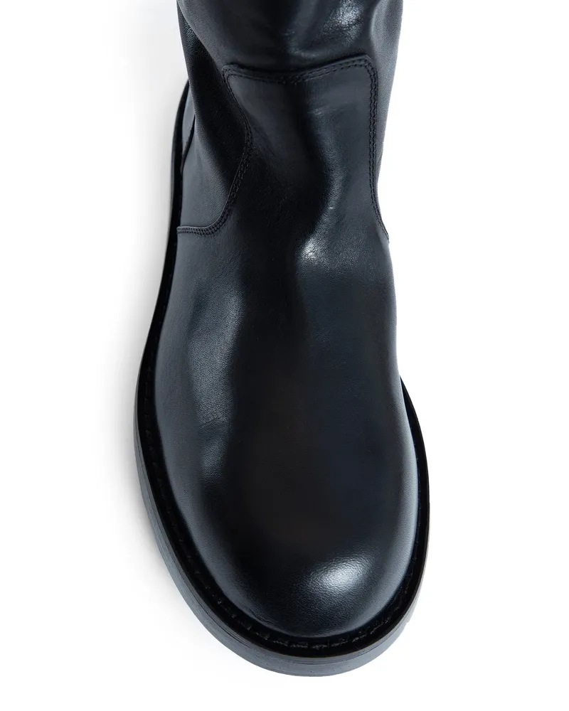 Ann Demeulemeester Osmo Boots in Grained Shiny Calfskin Black