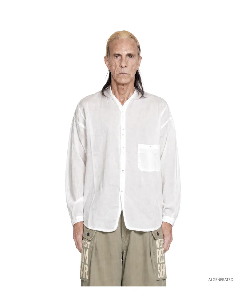 KAPITAL Single Gauze Shoka Shirt White