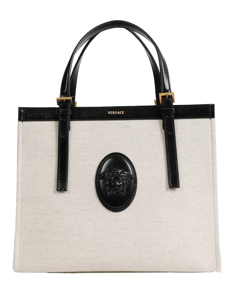 Versace Rivière Canvas Tote Bag Beige