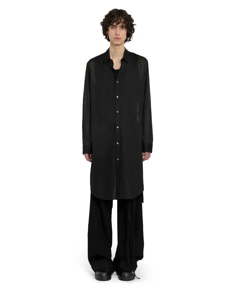 Ann Demeulemeester Maurice Organza Long Shirt Black