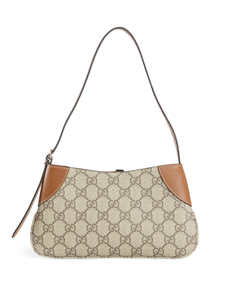 Gucci GG Emblem Small Shoulder Bag Beige