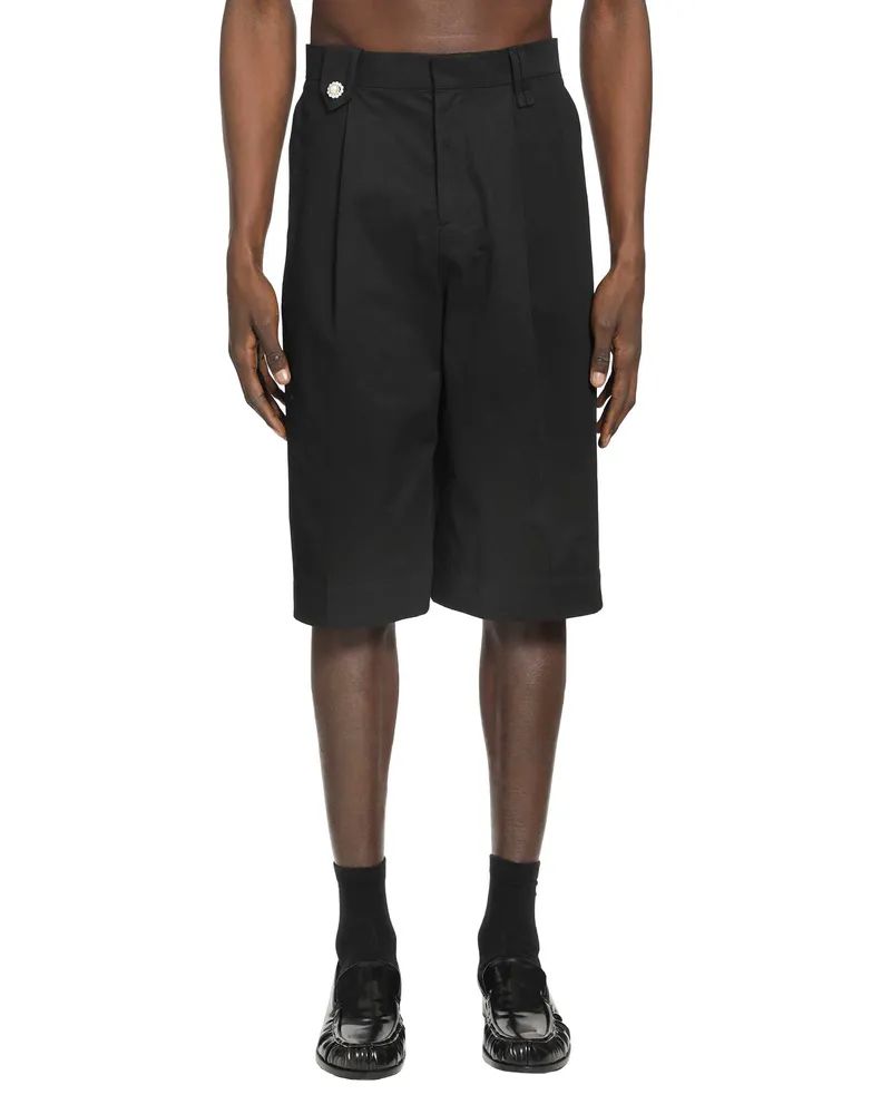 Simone Rocha Tailored Wide leg Shorts with Daisy Black