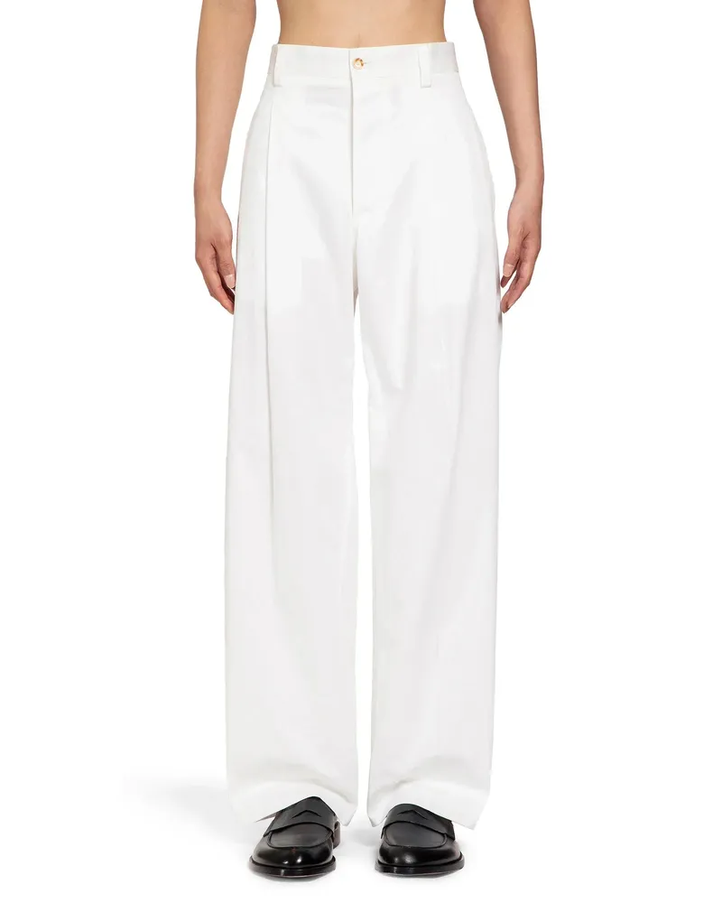 Laneus Chino in Gabardine di Cotone White