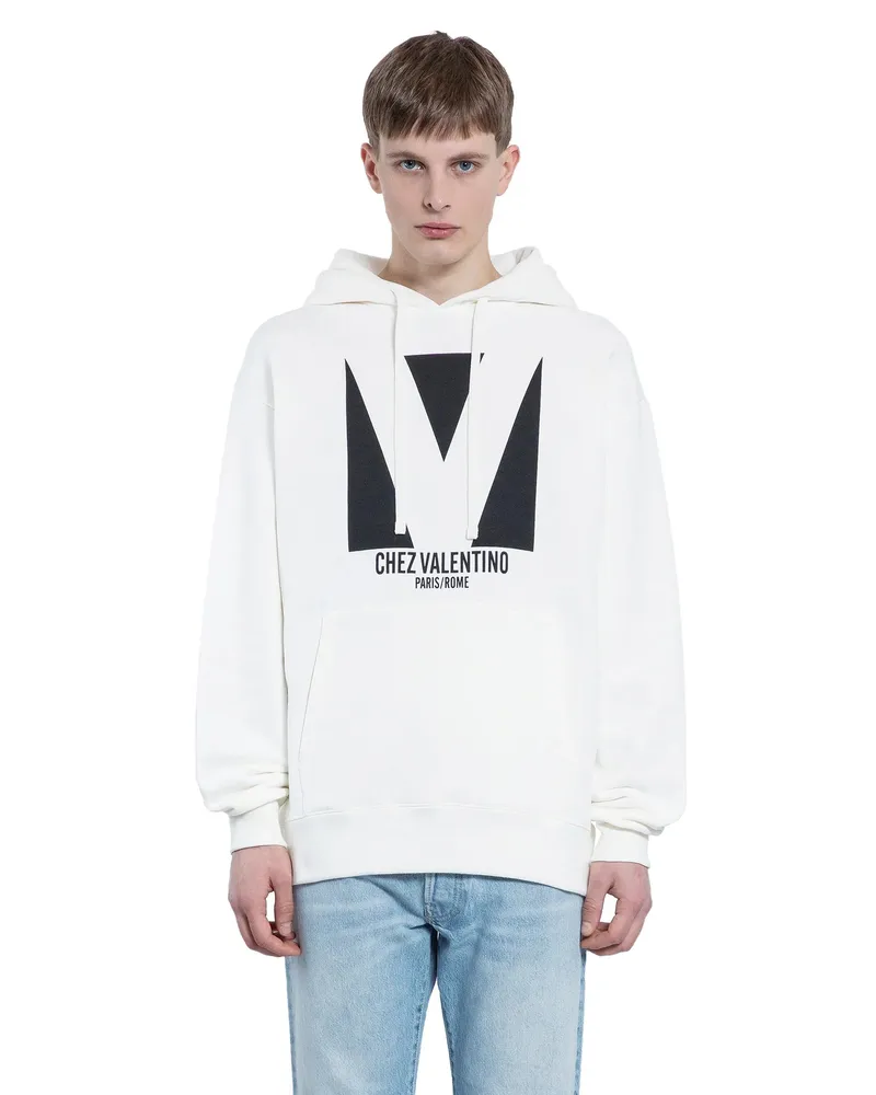 Valentino Garavani Chez  Cotton Hoodie White