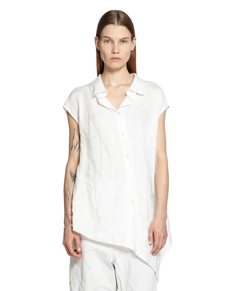 forme d'expression Reclined Sleeveless Shirt White