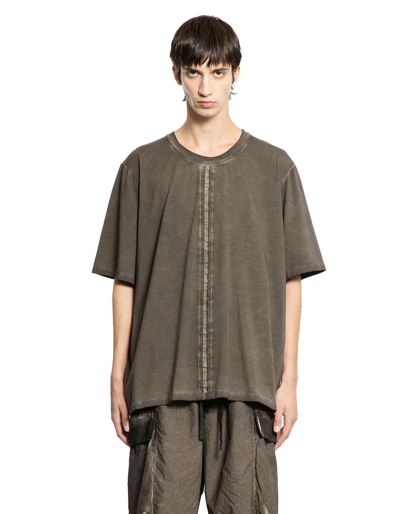 Uma Wang Overdyed Cotton T-Shirt Brown