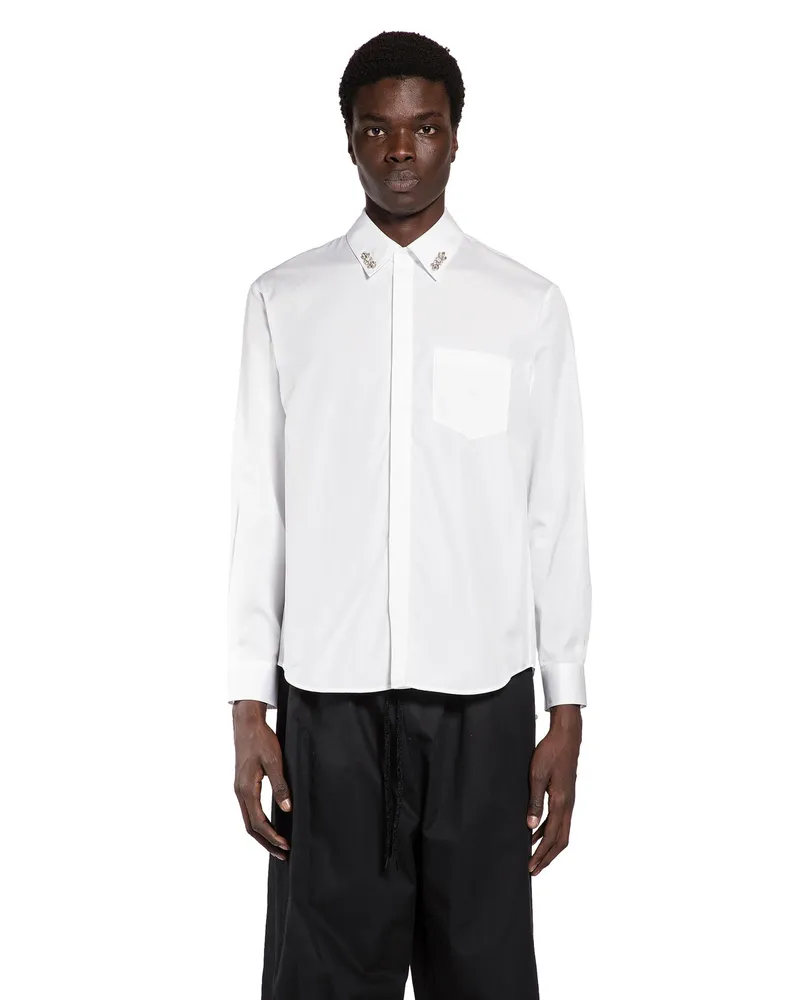 Simone Rocha Classic Shirt with Embroidery White