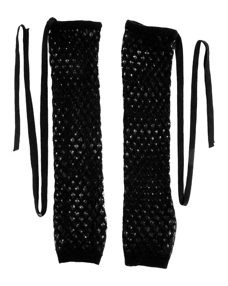 Ann Demeulemeester Tella Ajoure Knit Leg Warmers Black