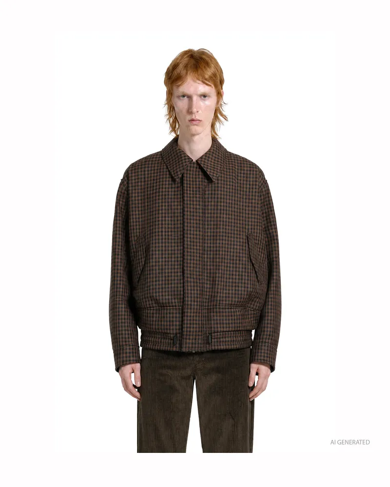Loewe Wool Drawstring Jacket Brown
