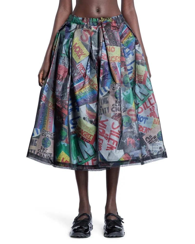 Comme des Garçons Gonna midi svasata stampata Multicolor