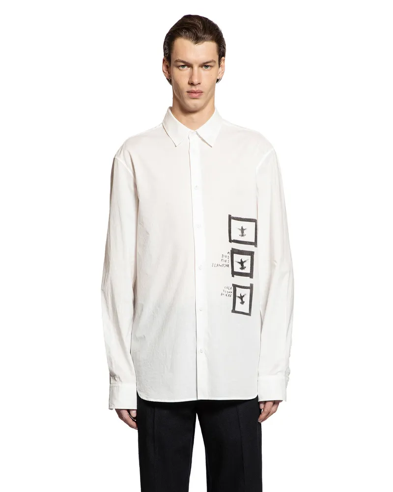 Ann Demeulemeester Andre ''Doves'' Shirt in Light Cotton White