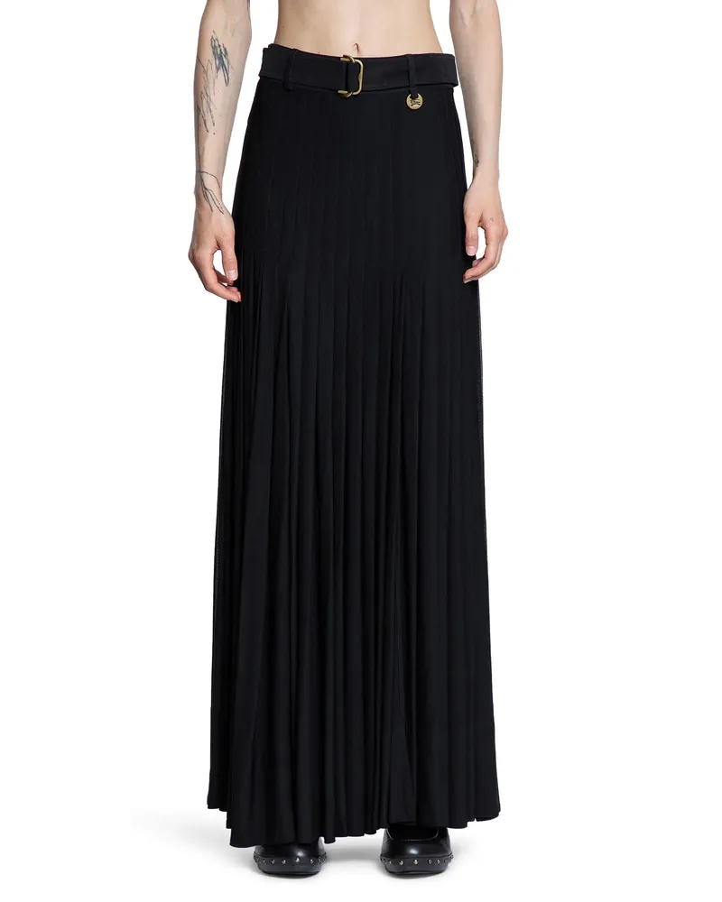 Burberry Pleated Crêpe Jersey Maxi Skirt Black