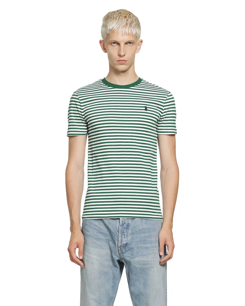 Ralph Lauren Custom Slim Fit Striped T-Shirt Green