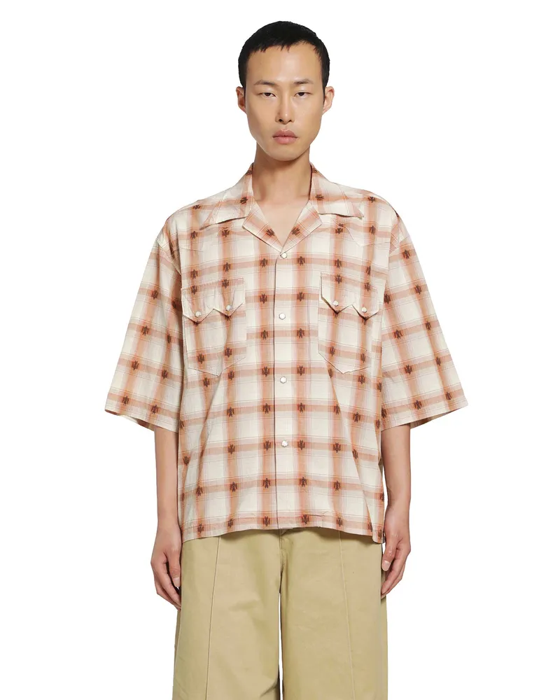 KAPITAL Thunderbird Shadow Check Western Shirt Orange