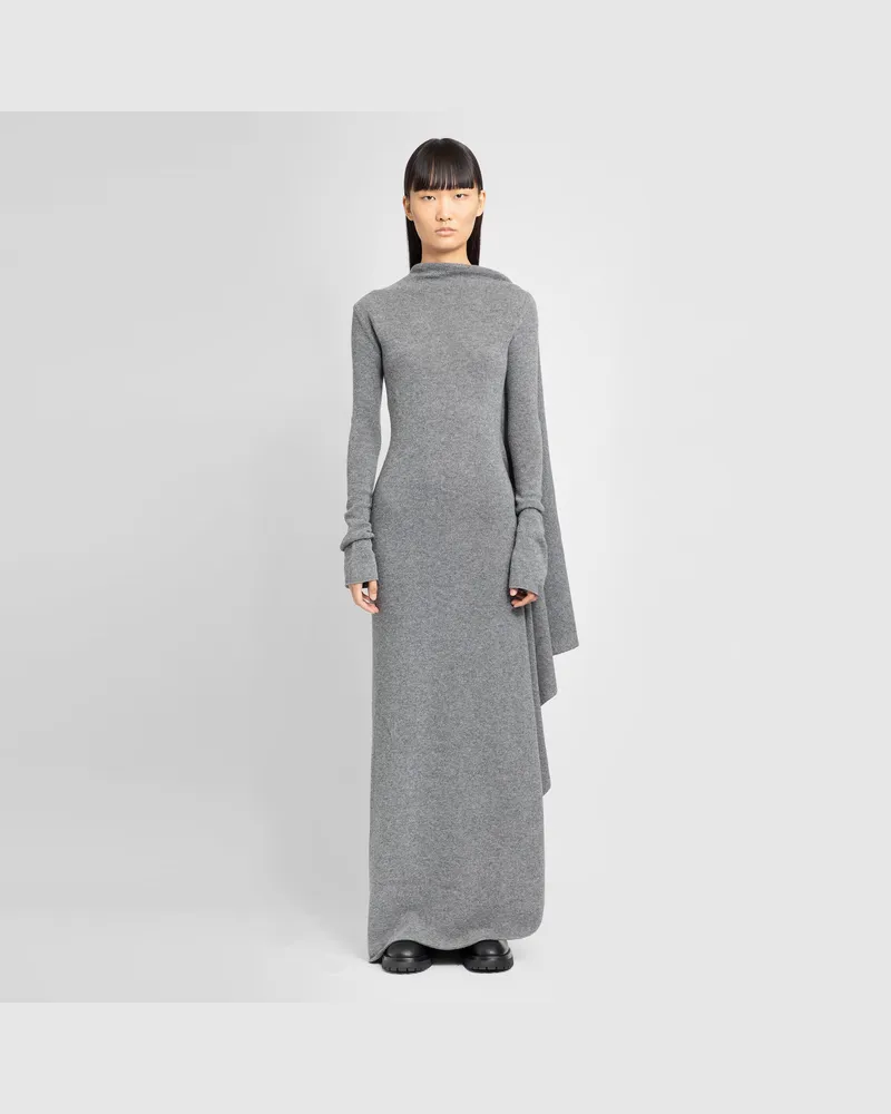Ann Demeulemeester Knitted Zorka Long Dress Grey