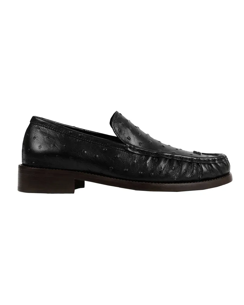 Acne Studios Ostrich-printed Leather Loafers Black