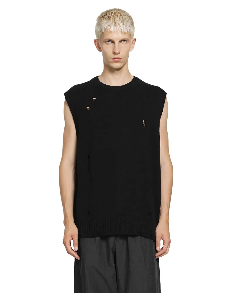 Undercover Distressed Knitted Vest Black