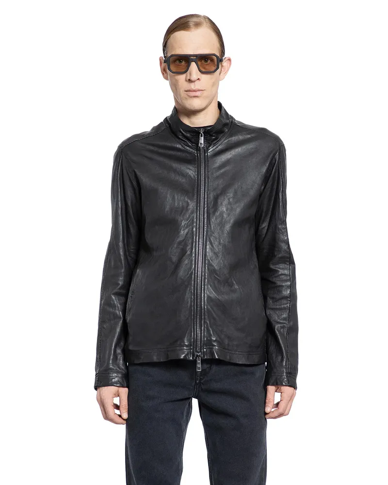 Giorgio Brato Vegetable Tanned Biker Jacket Black