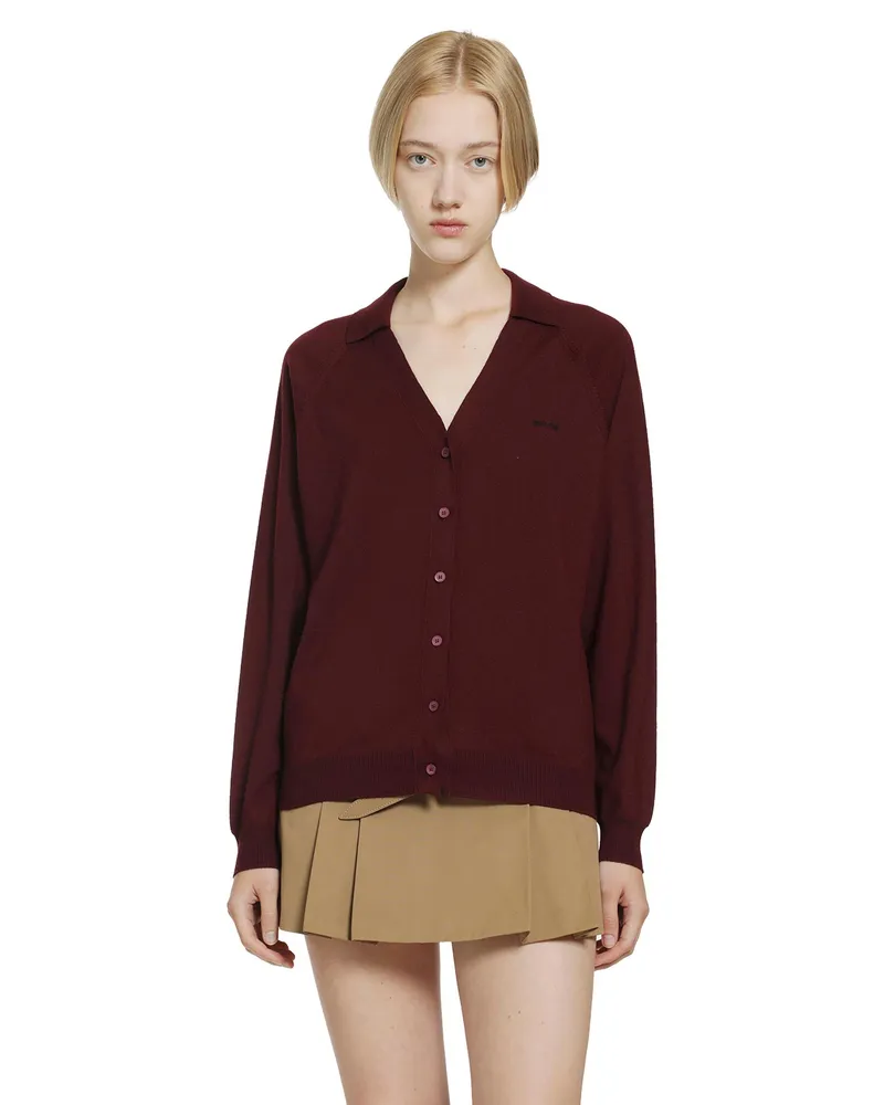 Miu Miu Wool Polo Sweater Red