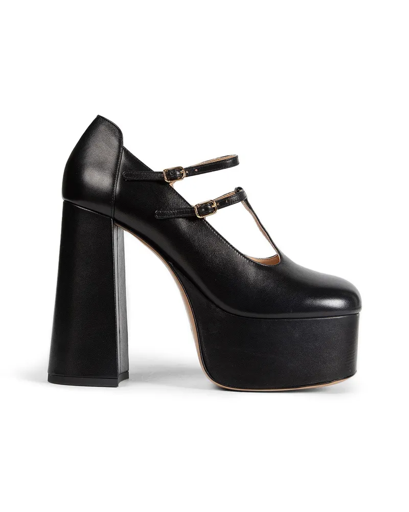 Chloé Platform Leather Mary Jane Pumps Black