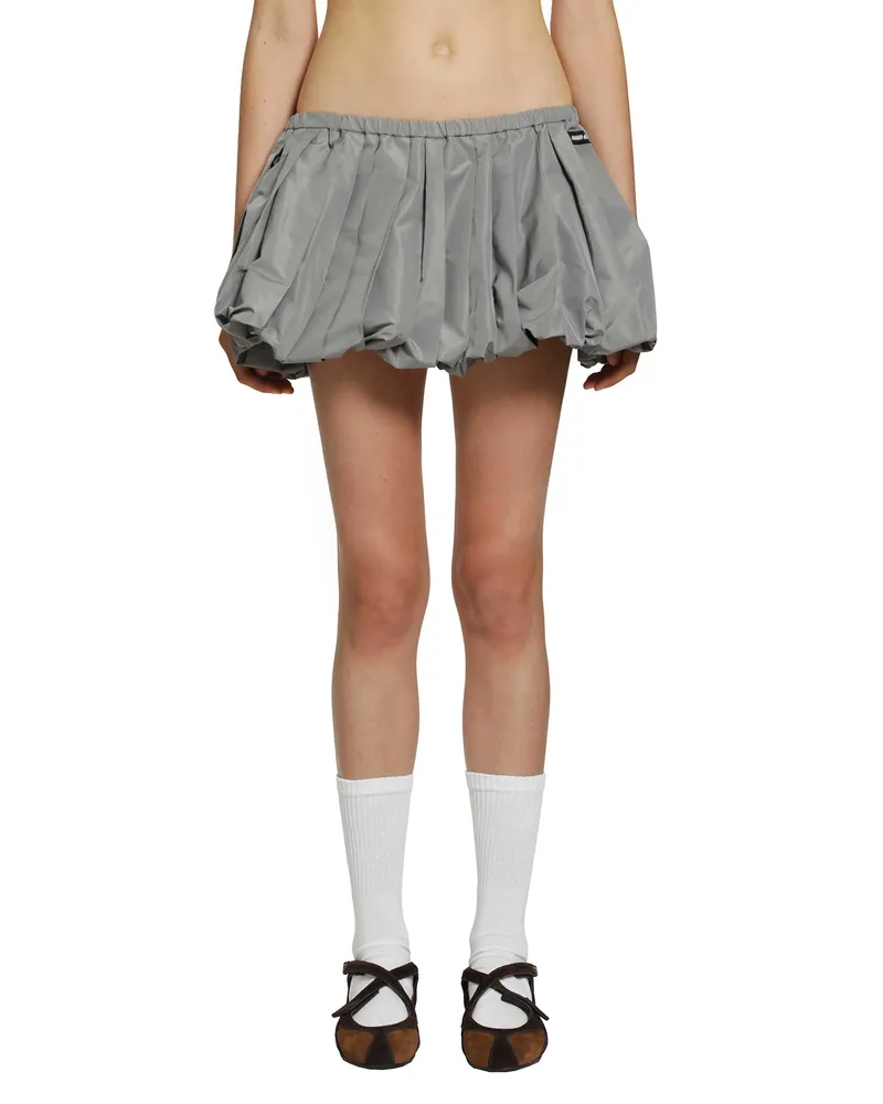 Miu Miu Technical Fabric Mini Skirt Grey