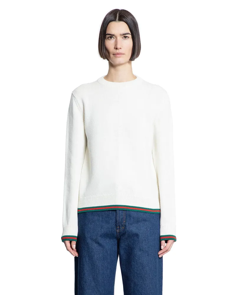 Gucci Wool Cashmere Web Sweater Off-white