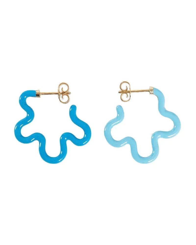 Bea Bongiasca Two-tone Flower Earrings Blue