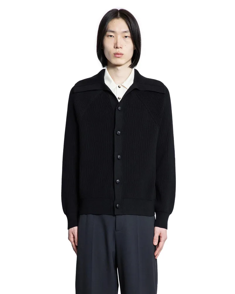Bottega Veneta Cotton English rib Cardigan Black