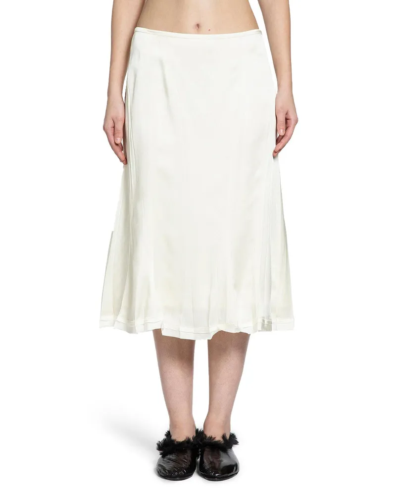Jil Sander Envers Satin Flared Skirt White