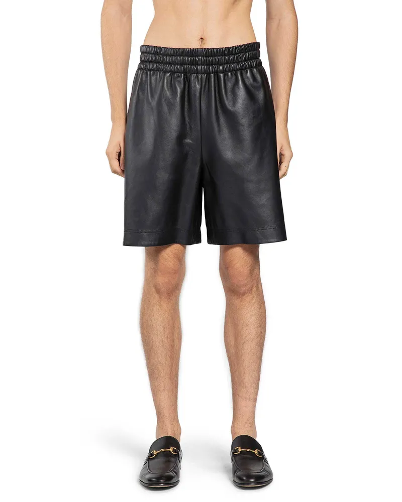 Gucci Nappa Leather Shorts Black