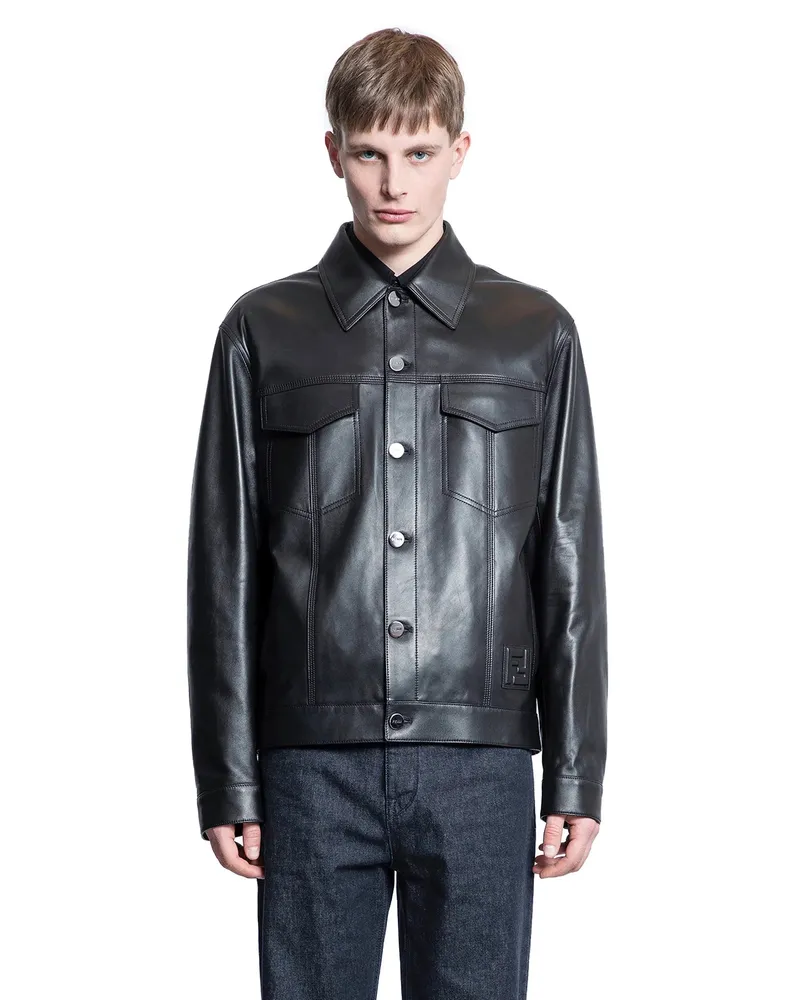 Fendi Nappa Leather Blouson Black
