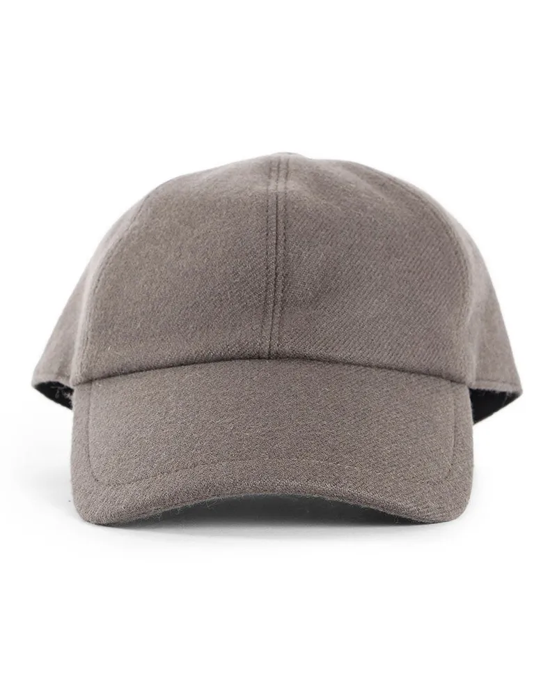 Destin Diagonal Wool Cashmere Canvas Cap Brown