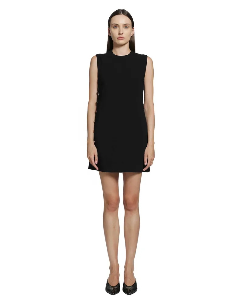Versace Stretch Viscose Cady Mini Dress Black