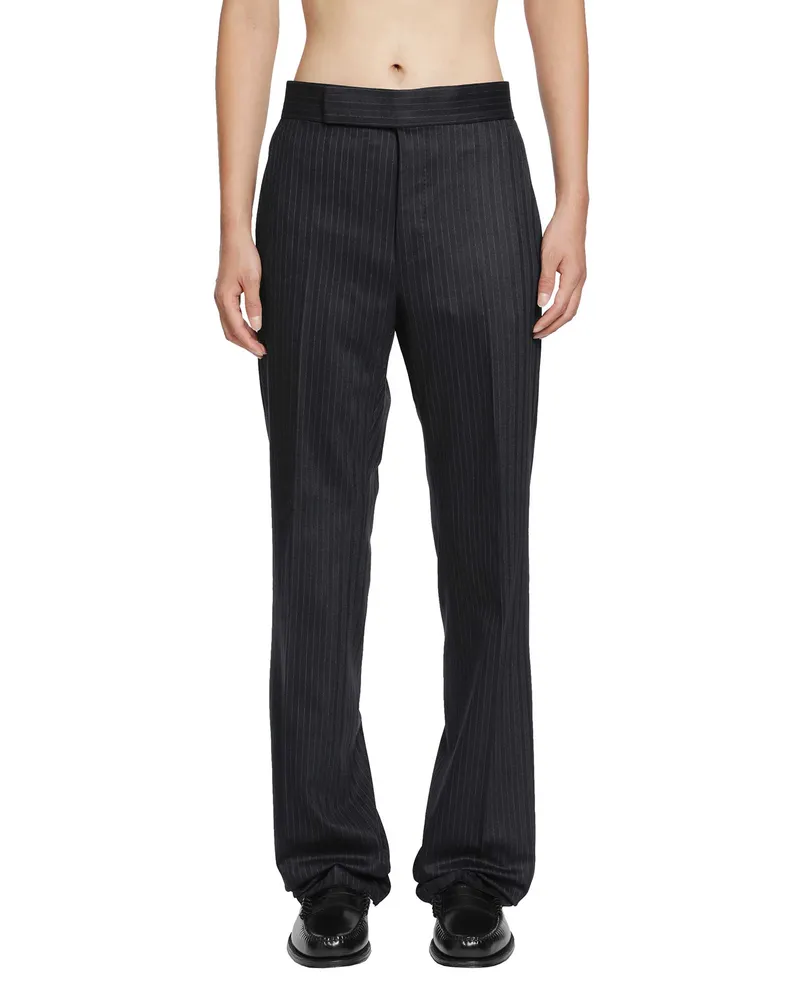 Tom Ford Herringbone Stripe Wool Trousers Brown