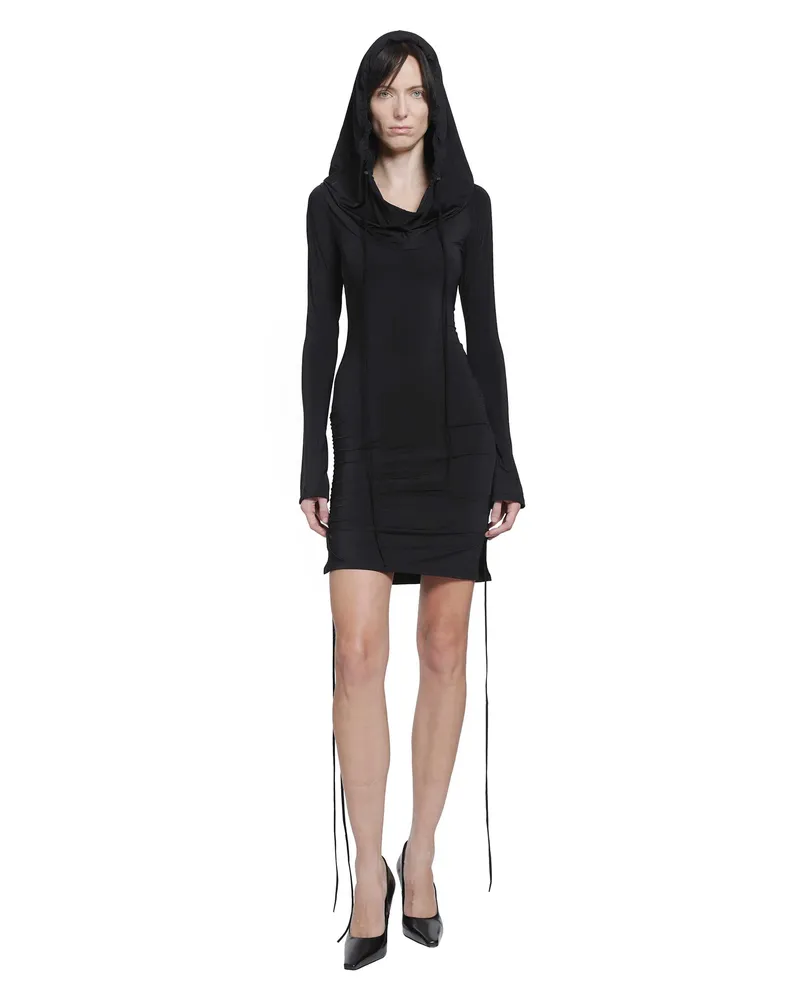 Charlotte Knowles CU Hooded Dress Black