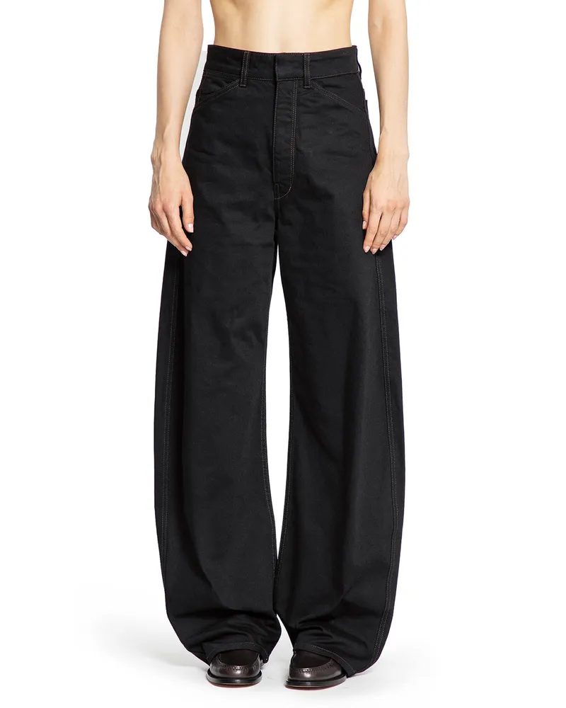 Christophe Lemaire High-Waisted Curved Pants Black