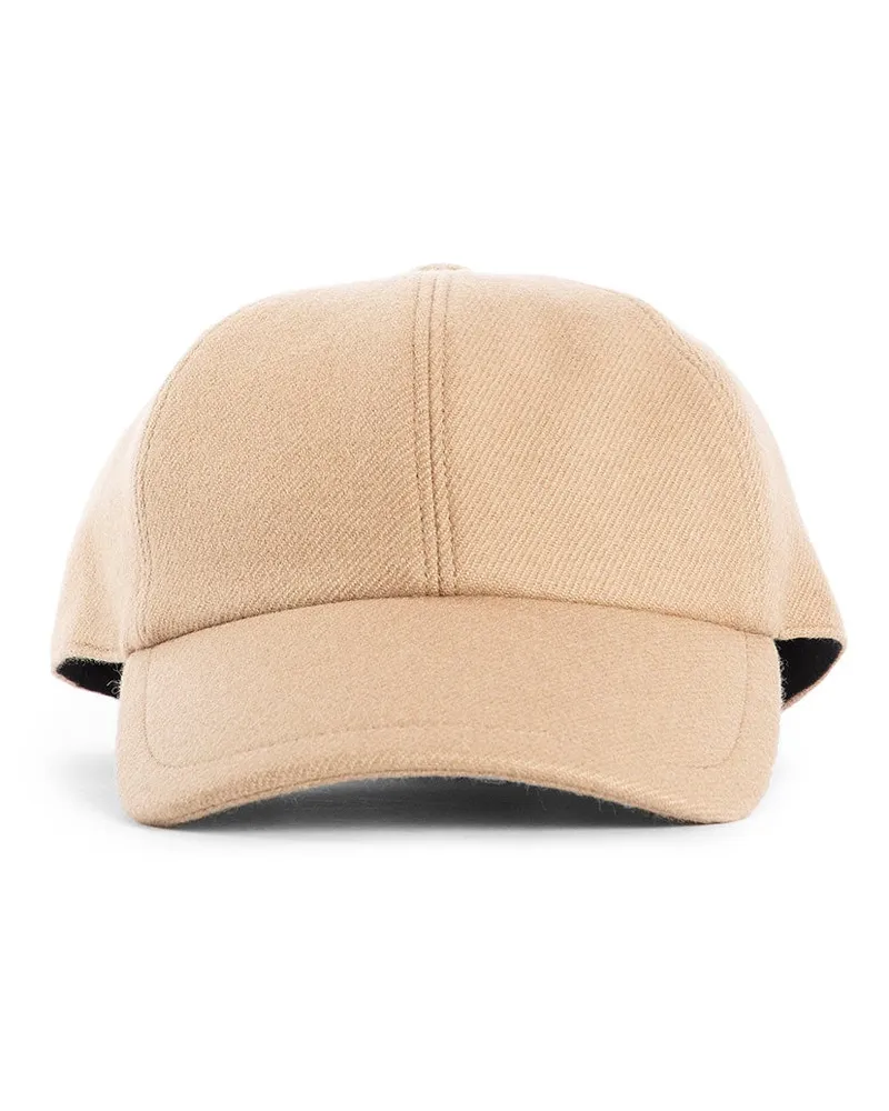 Destin Diagonal Wool Cashmere Canvas Cap Beige
