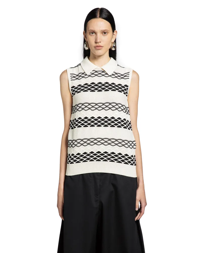 Loewe Vest in Cotton Jacquard Black&white
