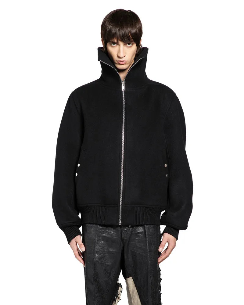 Rick Owens Blixa Dracucollar Wool Jacket Black