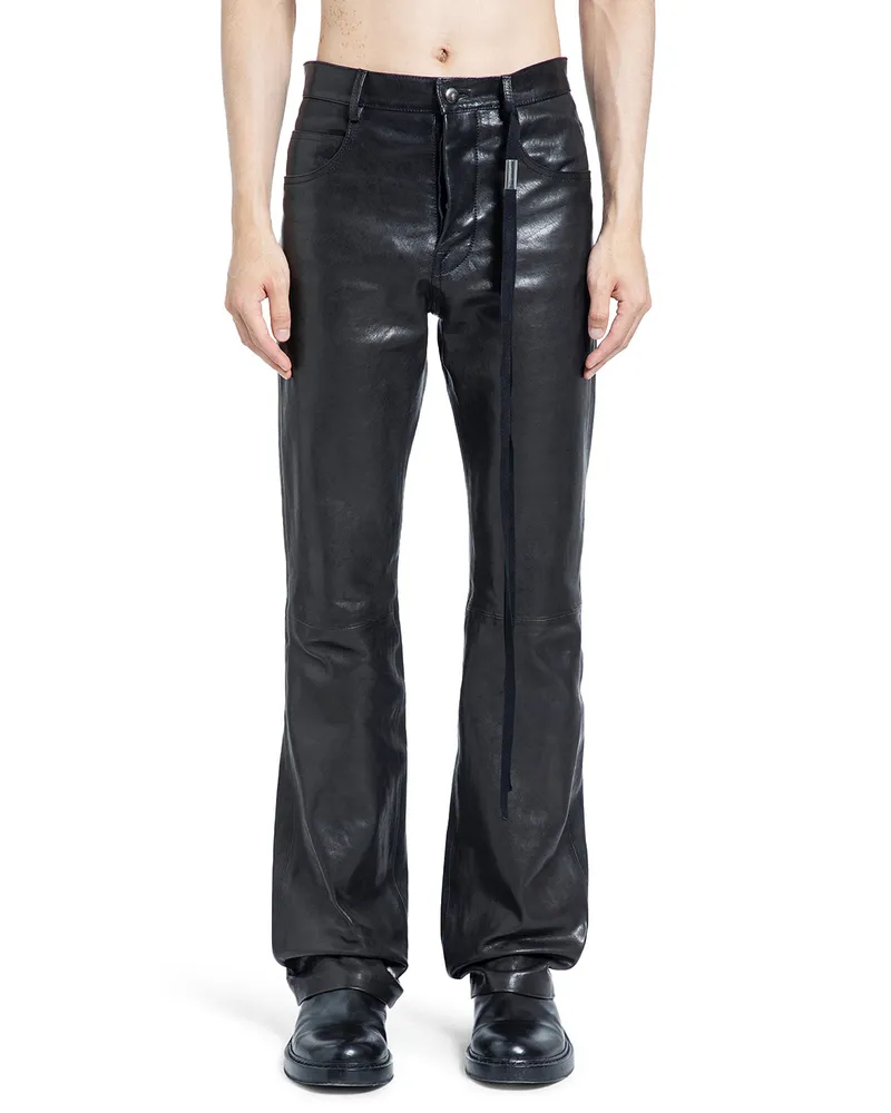 Ann Demeulemeester Jonas 5 Pocket Leather Pants Black