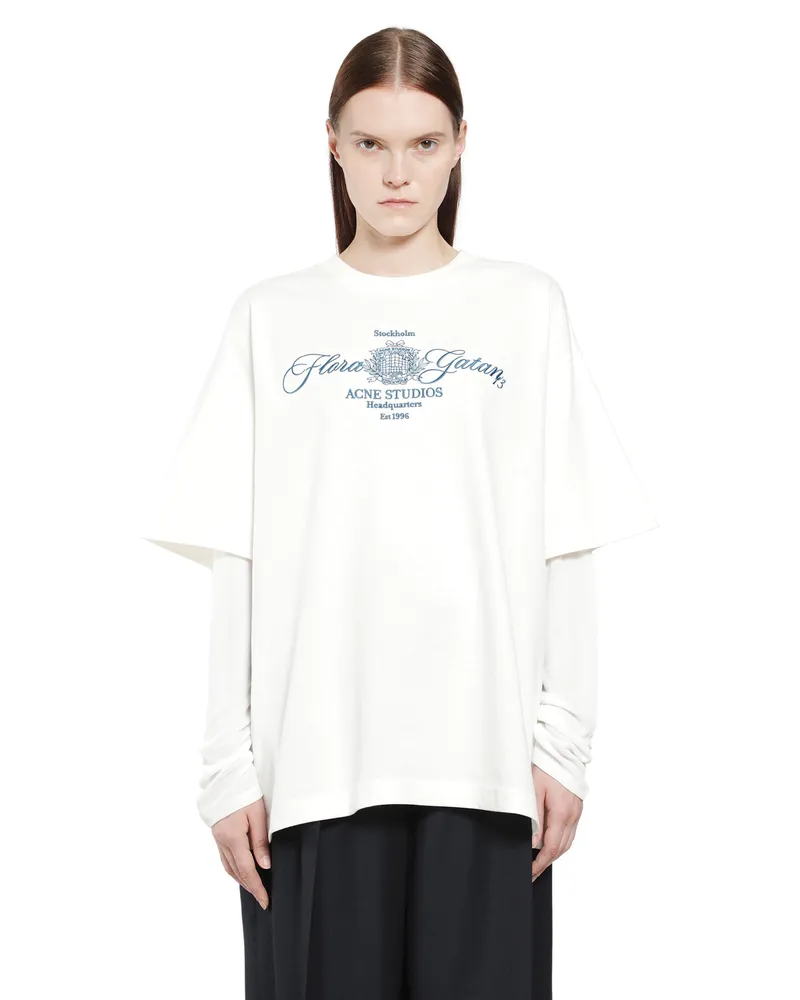 Acne Studios Layered Crest Long Sleeve T-Shirt Off-white